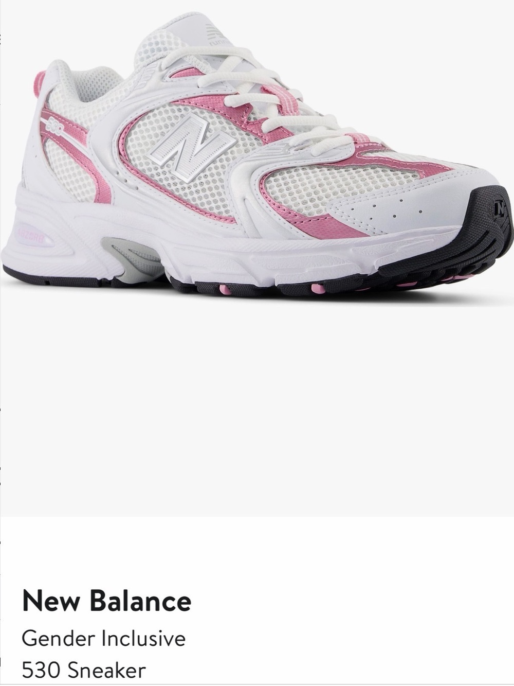 New Balance 530 Sneaker White & Pink Athletic Sneakers